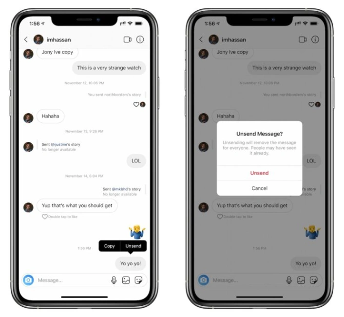 Unsend Instagram Messages on iPhone