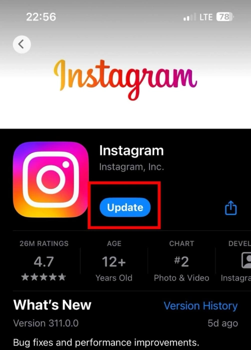 update Instagram