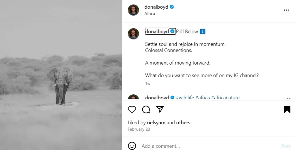 asking questions in IG captions
