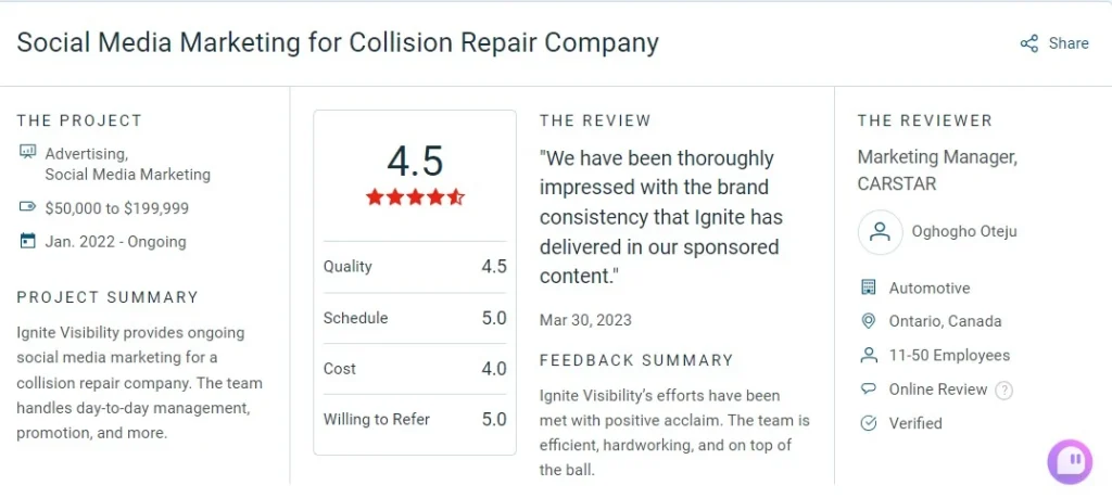 Ignite Visibility reviews on Clutch