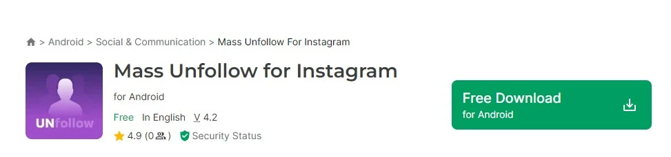 Mass unfollow for Instagram