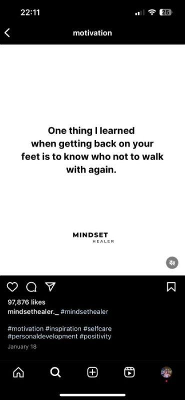 motivational hashtags on Instagram