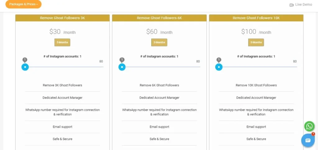 AiGrow ghost followers removal packages