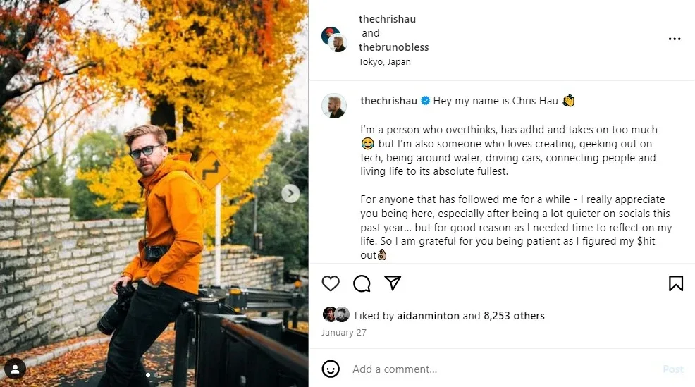 playing with lighting on IG account picture