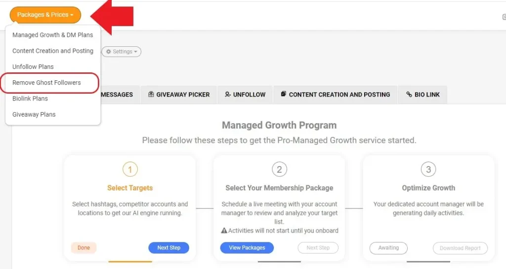 Remove ghost followers with AiGrow