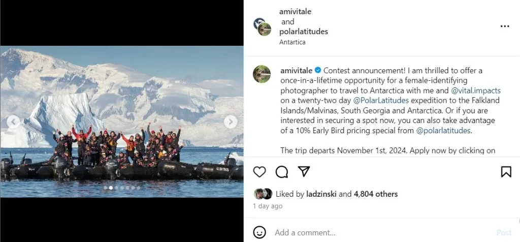 running photography contests on IG