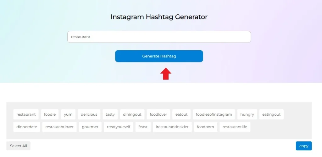 AiGrow's free hashtag generator