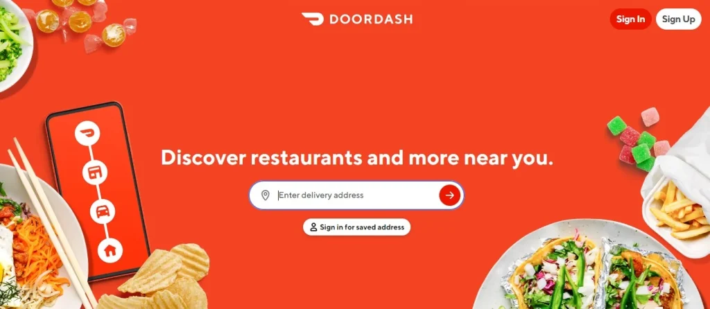 Doordash online ordering platform for restaurants