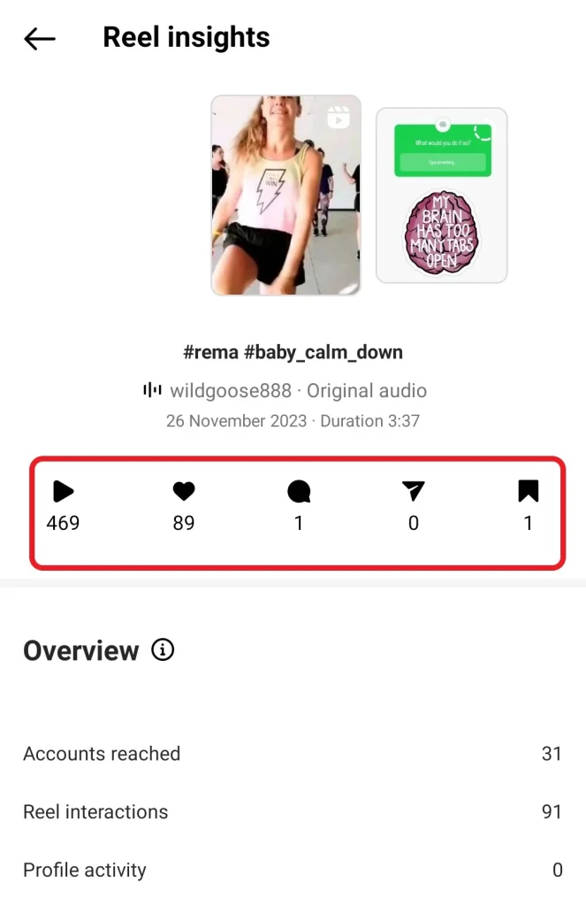 Instagram analytics to check engagement rate