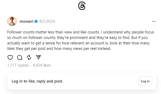 Adam Mosseri talks about Instagram engagement
