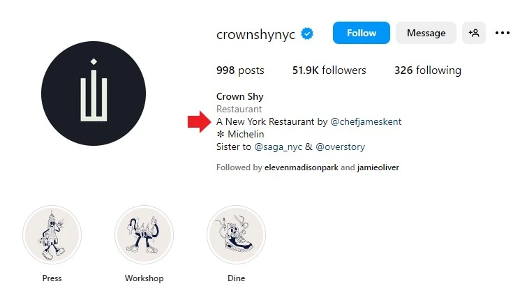 adding location to a restaurant page on Instagram