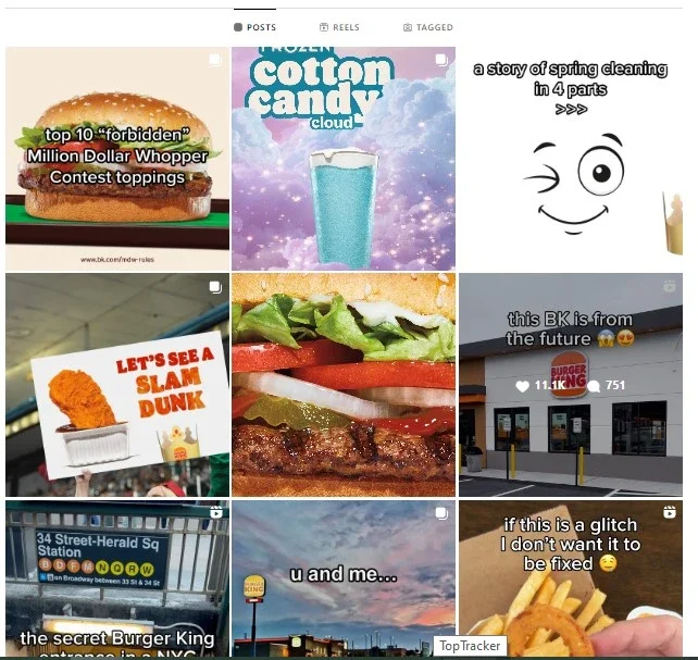 Burgerking Instagram account