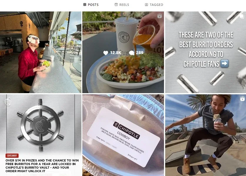 Chipotle restaurant on IG