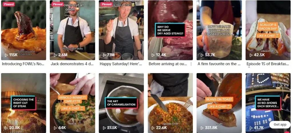 Follow restaurant on TikTok