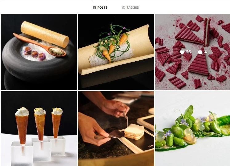 high-quality photos of catering business on IG