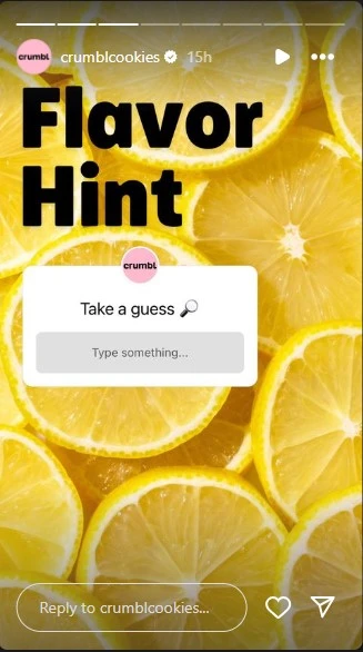 interactive story for a restaurant Instagram account