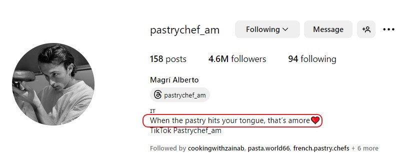 bio for pastry chefs