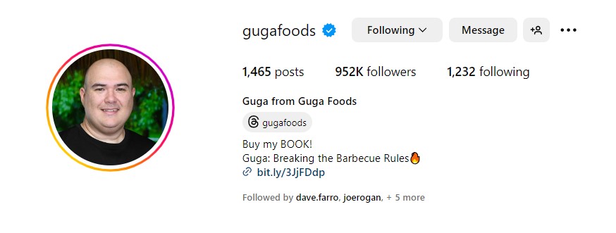 Instagram bio for BBQ chefs