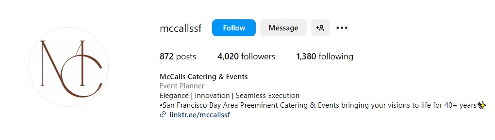 bio idea for catering 