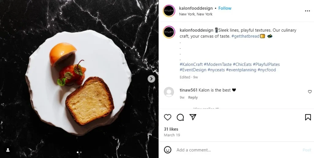 catering caption idea for Instagram