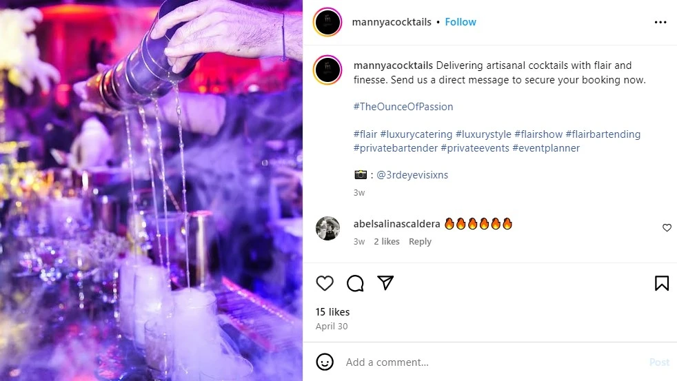 luxury caption idea for a catering service