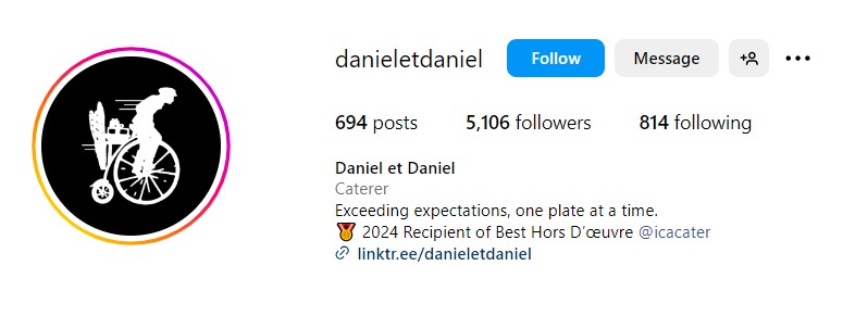 catering bio idea for Insta