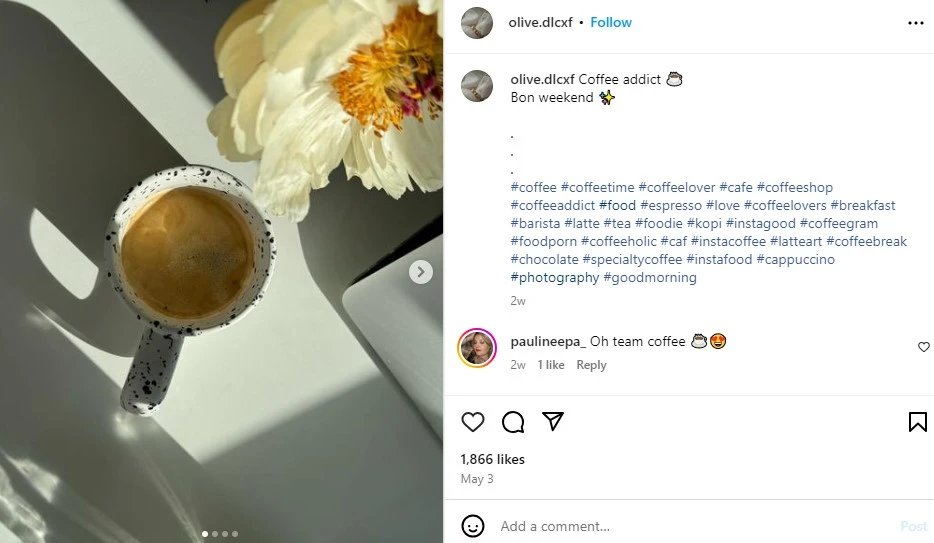 short Insta captions for coffeeshops