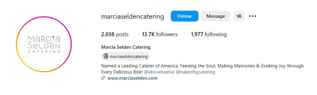 best catering bios for Instagram