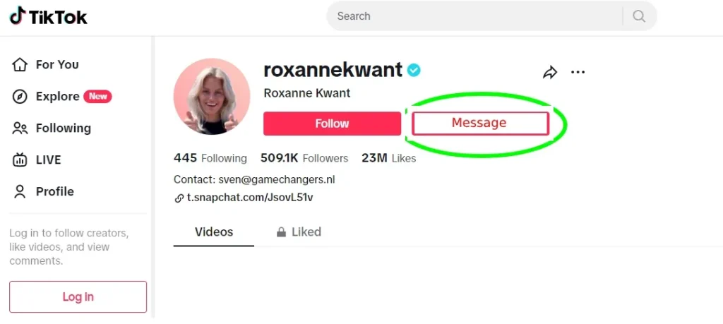 Send Messages on TikTok on PC