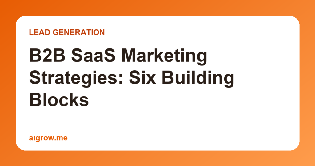 B2B SaaS Marketing Strategies: Six Building Blocks