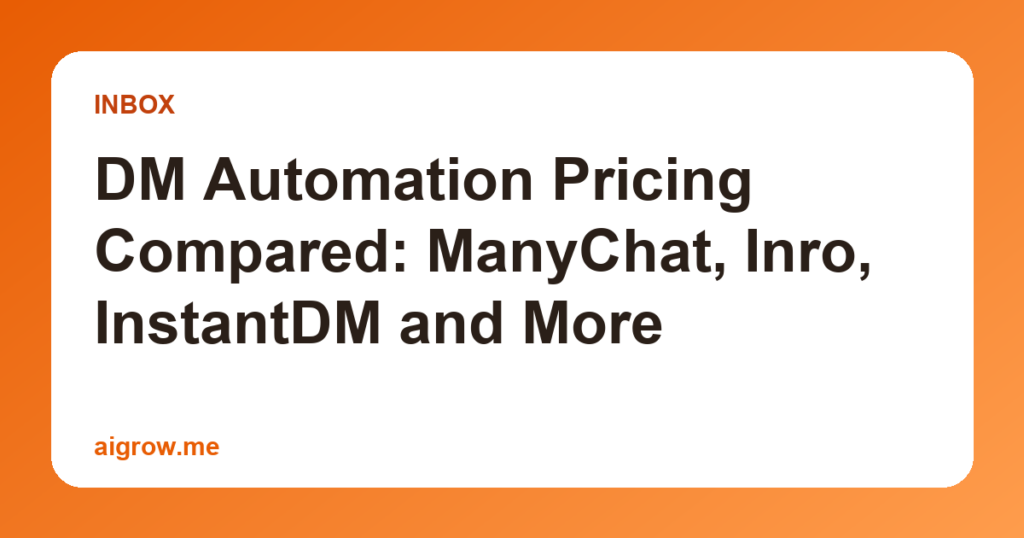 DM Automation Pricing Compared: ManyChat, Inro, InstantDM and More