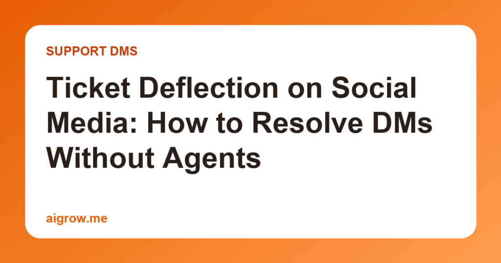 Ticket Deflection on Social Media: How to Resolve DMs Without Agents