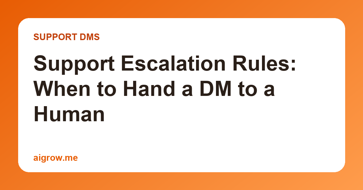 Support Escalation Rules: When to Hand a DM to a Human
